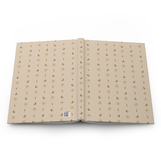 Neutral Celestial Hardcover Journal | Sun Moon & Star Lined Notebook