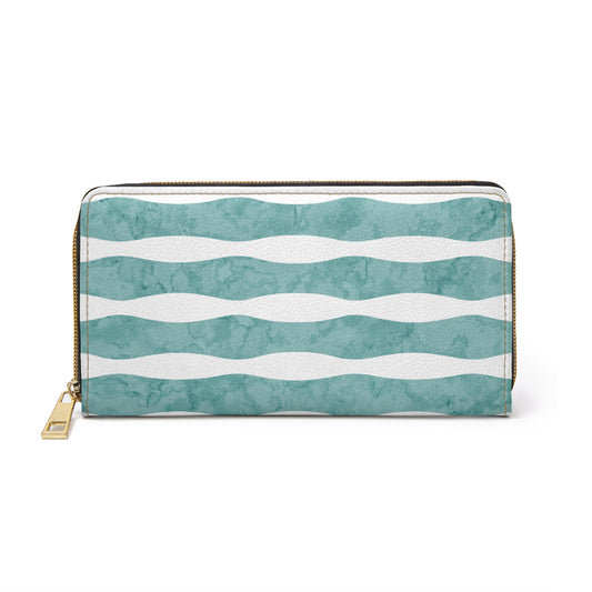 Drift & Daydream: Coastal Drift Lines Zipper Wallet