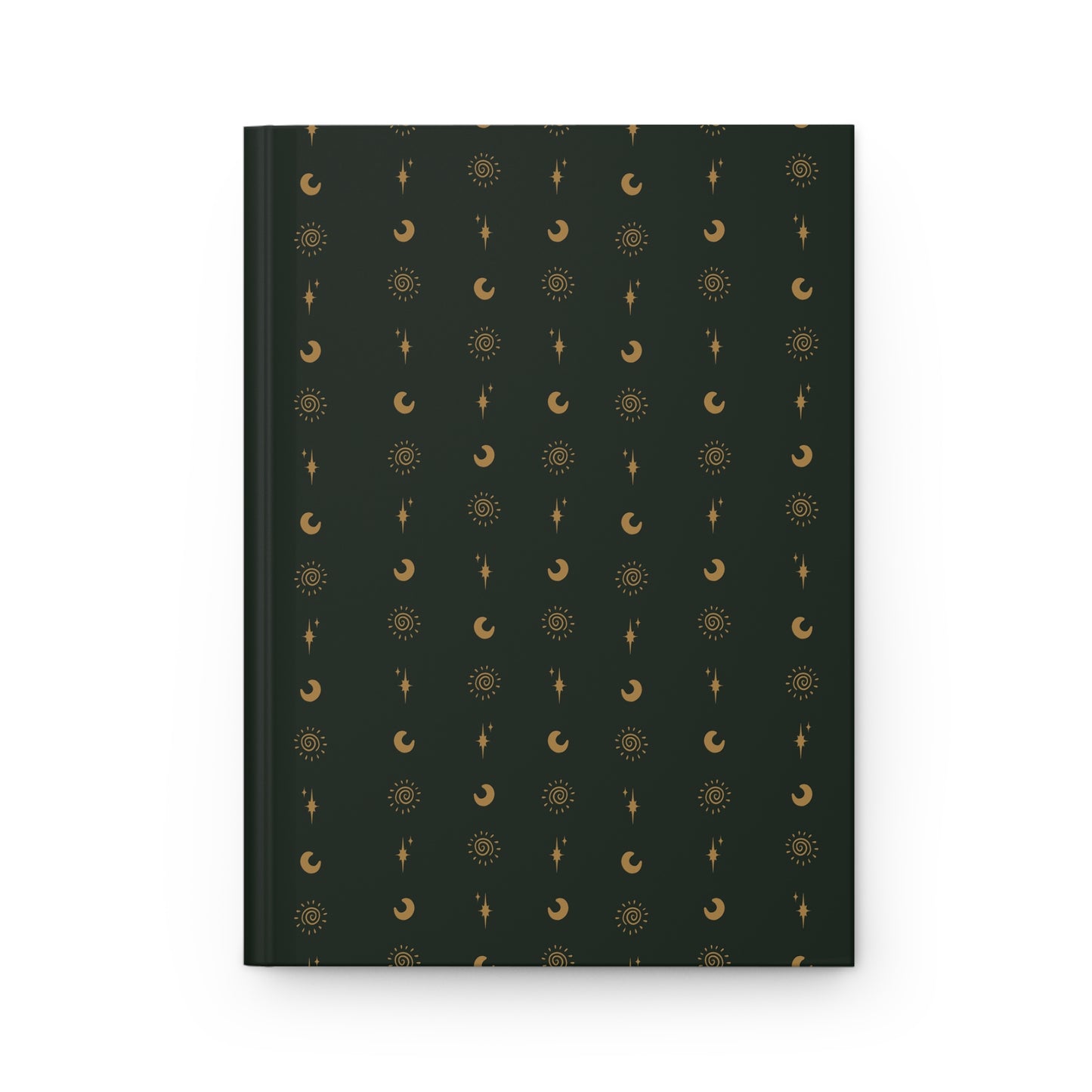 Forest Green Celestial Hardcover Journal | Gold Sun Moon & Star Notebook