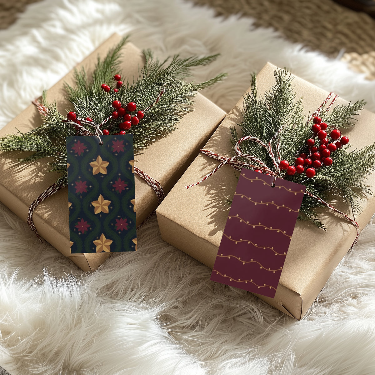 Printable Christmas Gift Tags | 24 Holiday Gift Tag Designs