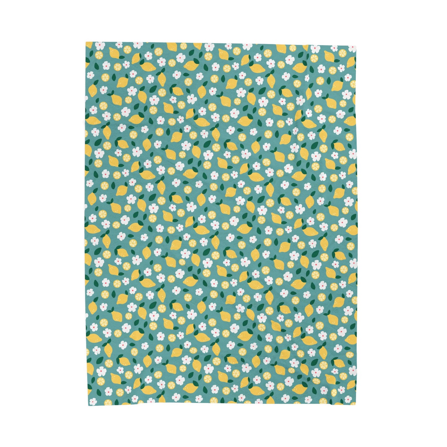 Lemon Blossom Throw Blanket – Cozy Citrus Floral Summer Blanket