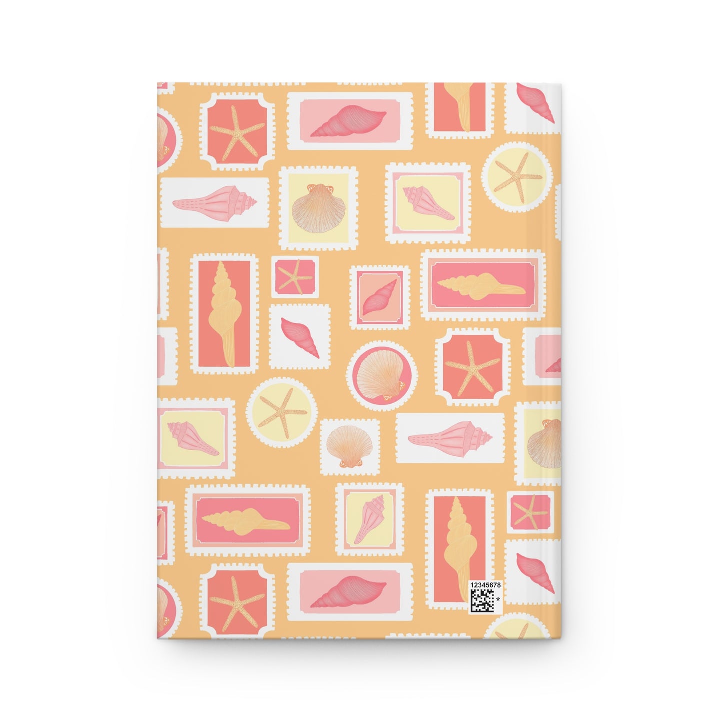 Vintage Coastal Seashell Journal | Orange Beach Aesthetic Notebook | Retro Ocean Postage Stamp Diary | Summer Sunset Shell Journal | Cute Coastal Gift