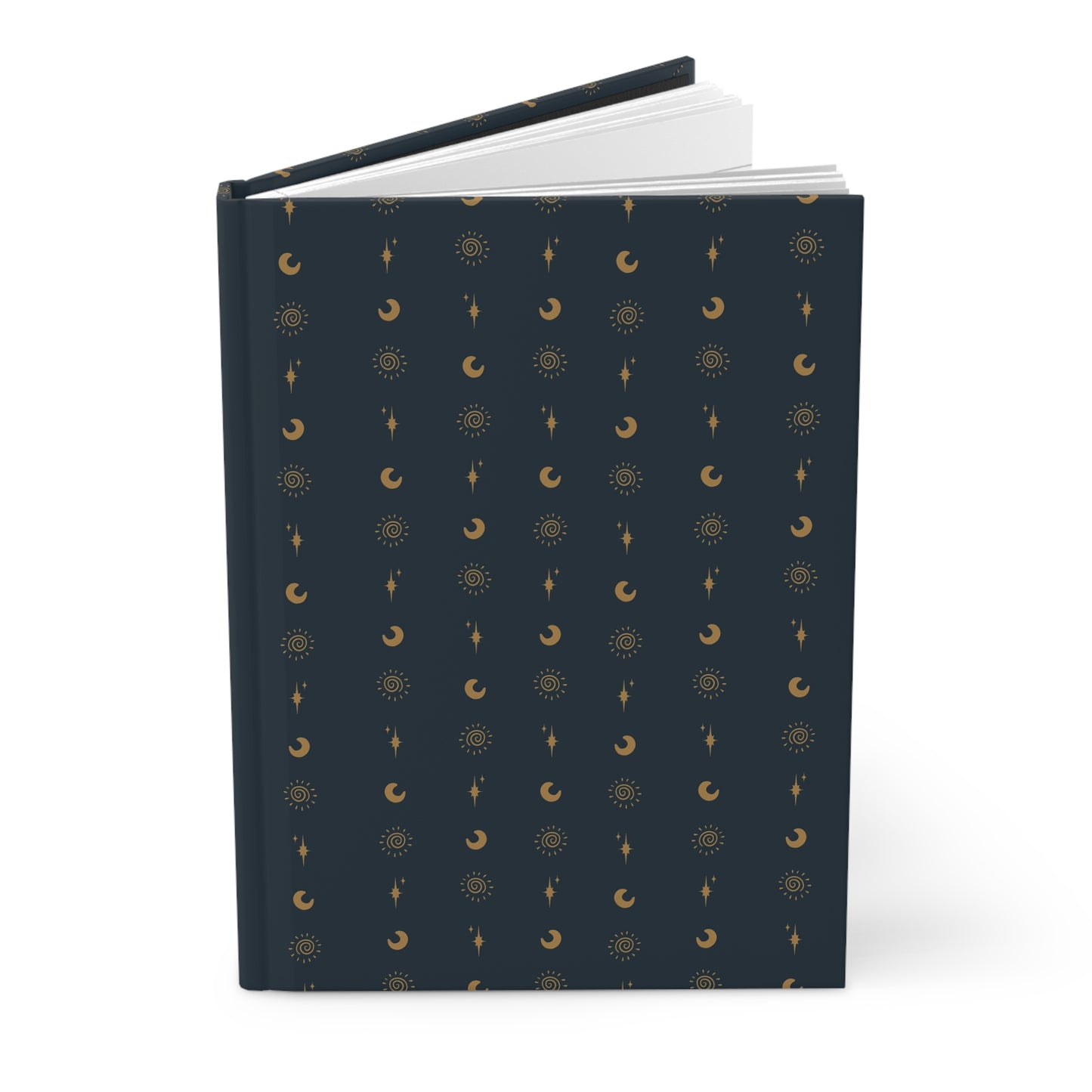 Midnight Blue Celestial Hardcover Journal | Gold Sun Moon & Star Notebook