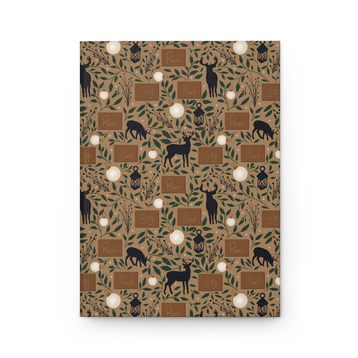 Tan Woodland Deer Hardcover Journal | Vintage Christmas Lined Notebook