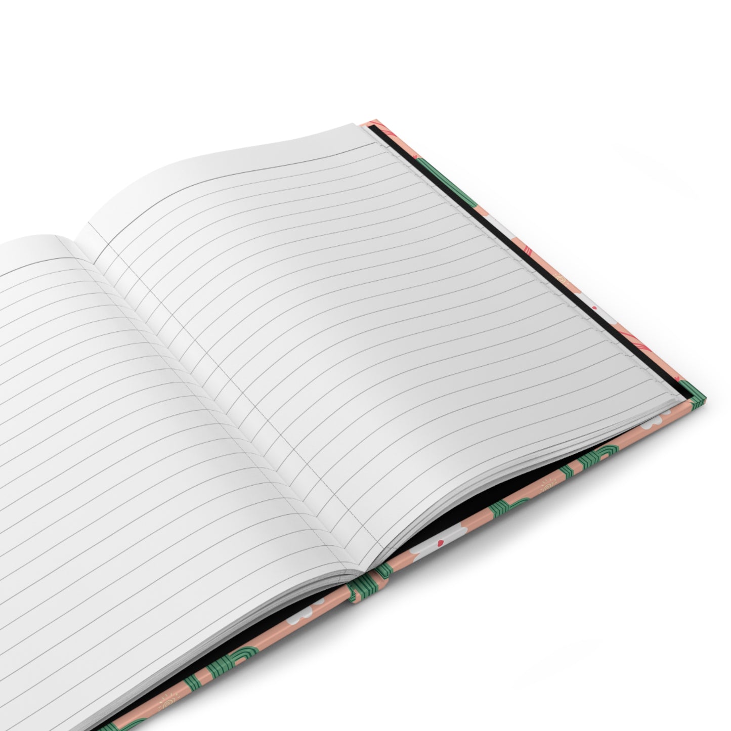 Peach Cactus & Wildflower Hardcover Journal | Desert Floral Lined Notebook