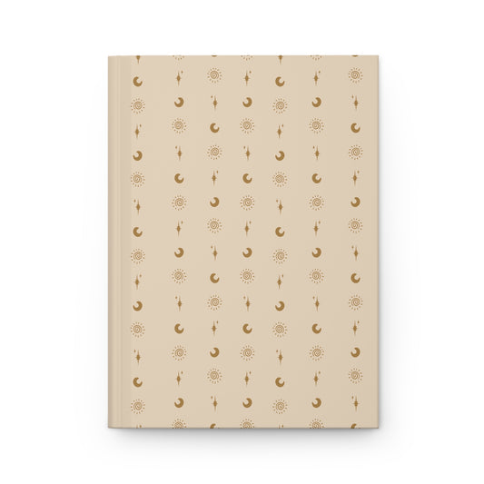 Neutral Celestial Hardcover Journal | Sun Moon & Star Lined Notebook