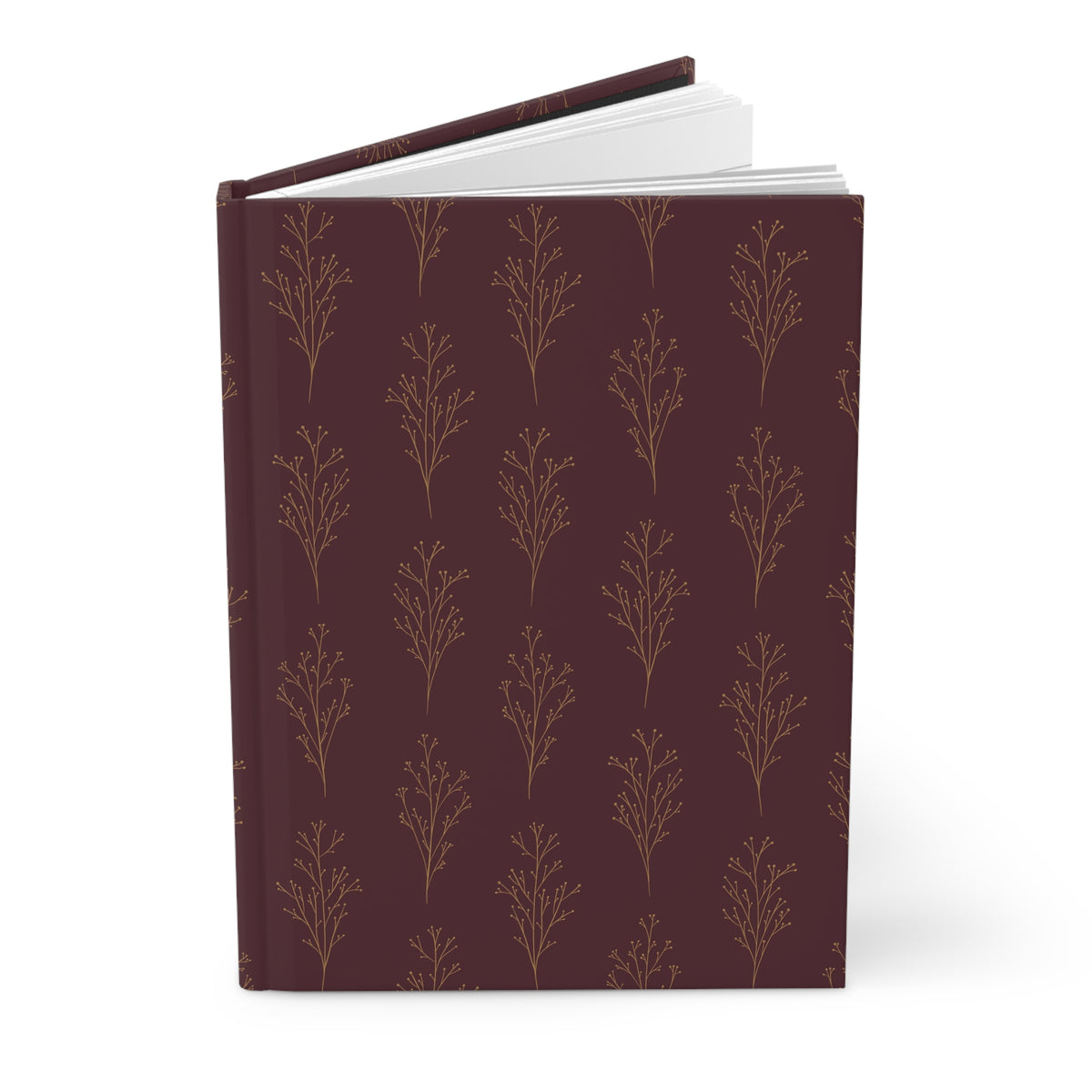 Red & Gold Botanical Hardcover Journal | Vintage-Inspired Lined Notebook