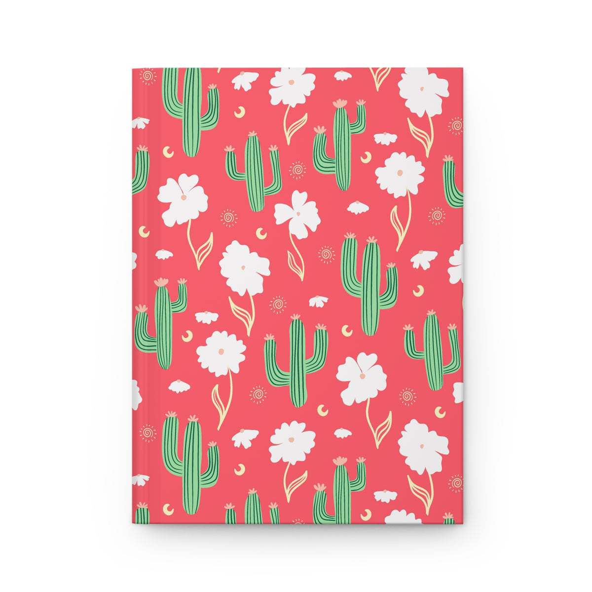 Coral Cactus & Wildflower Hardcover Journal | Desert Floral Lined Notebook