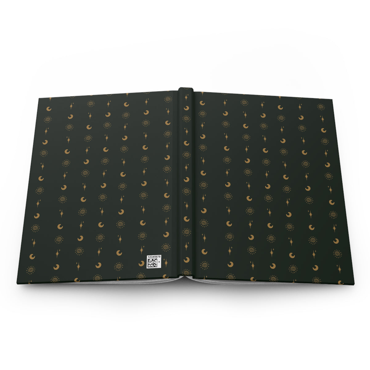 Forest Green Celestial Hardcover Journal | Gold Sun Moon & Star Notebook