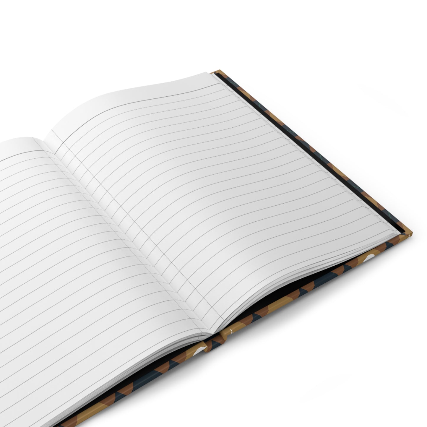 Earthy Retro Celestial Hardcover Journal | Geometric Moon & Star Notebook
