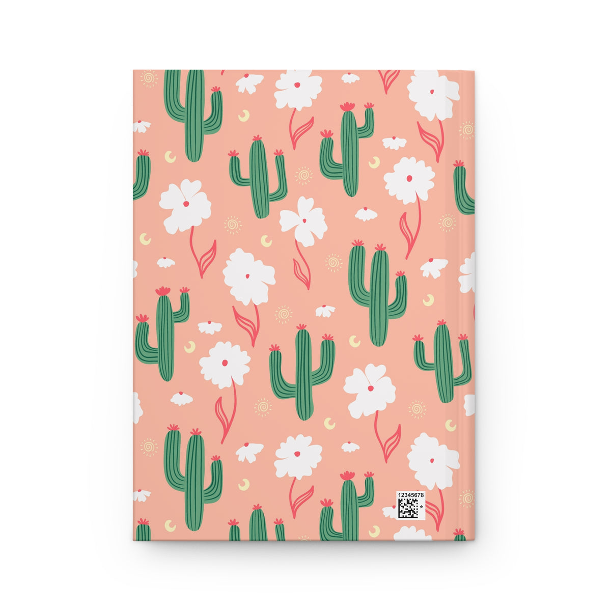 Peach Cactus & Wildflower Hardcover Journal | Desert Floral Lined Notebook