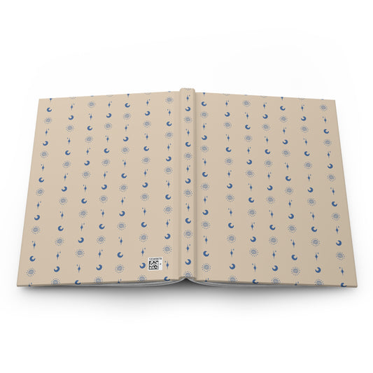 Blue Celestial Hardcover Journal | Sun Moon & Star Lined Notebook
