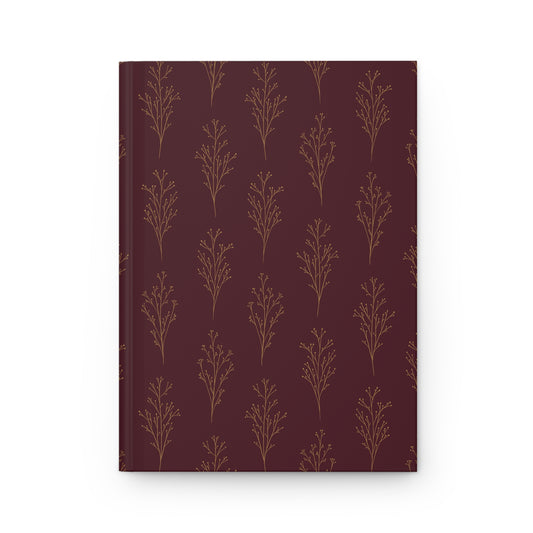 Red & Gold Botanical Hardcover Journal | Vintage-Inspired Lined Notebook