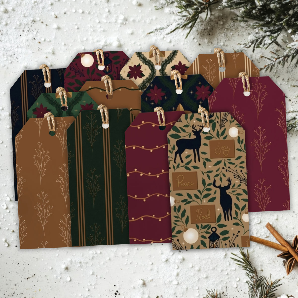 Printable Christmas Gift Tags | 24 Holiday Gift Tag Designs
