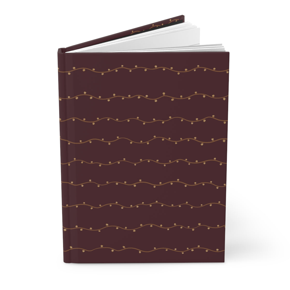 Red Vintage Christmas Lights Hardcover Journal | Holiday Lined Notebook
