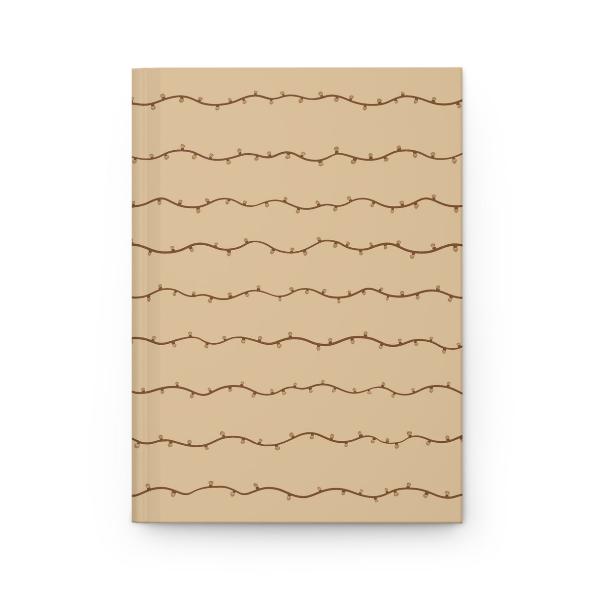 Vintage Christmas Lights Hardcover Journal | Tan Holiday Lined Notebook