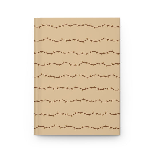 Vintage Christmas Lights Hardcover Journal | Tan Holiday Lined Notebook