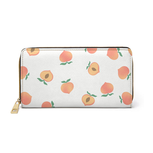 Blush Peach Wallet | Floral Zip Wallet for Women | Cottagecore Wallet | Botanical Peach Wristlet | Pink Orchard Accessory