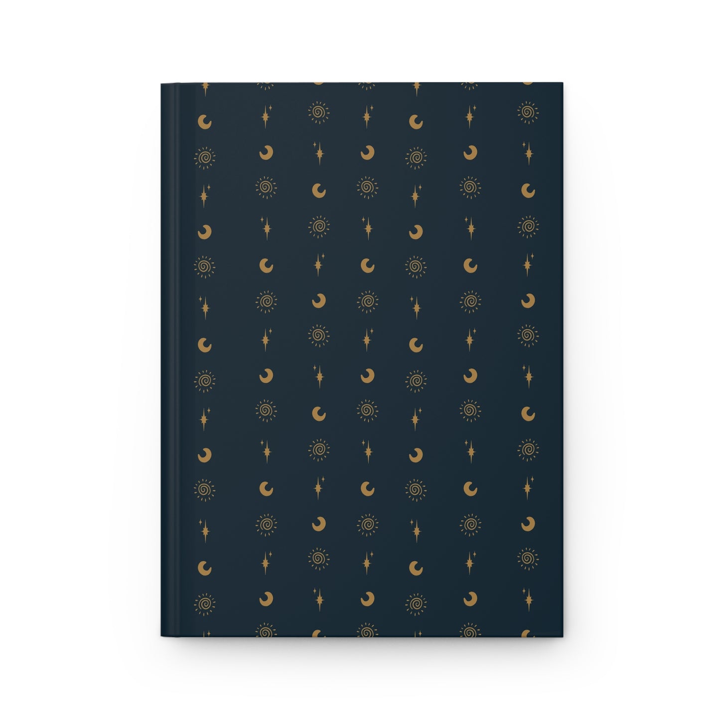 Midnight Blue Celestial Hardcover Journal | Gold Sun Moon & Star Notebook
