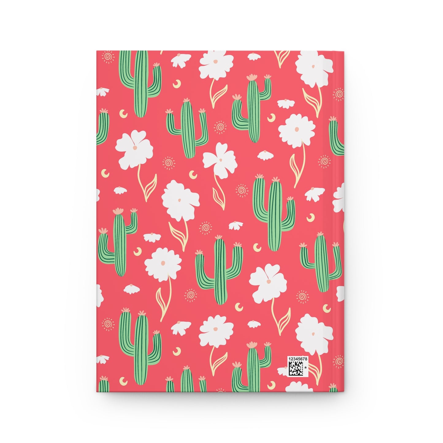 Coral Cactus & Wildflower Hardcover Journal | Desert Floral Lined Notebook