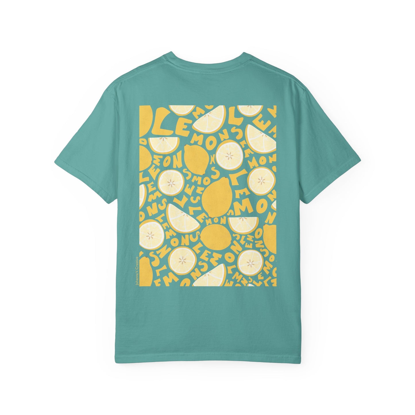 Lemon Pattern Graphic Tee – Bright Citrus Summer Aesthetic Shirt