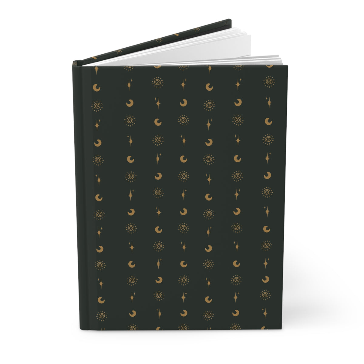 Forest Green Celestial Hardcover Journal | Gold Sun Moon & Star Notebook