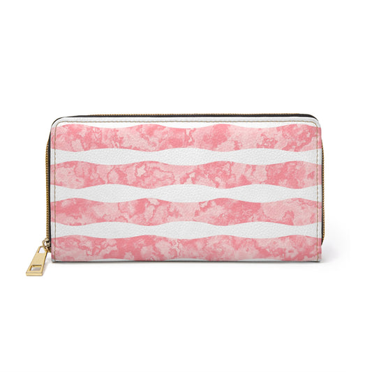Drift & Daydream: Blush Drift Lines Zipper Wallet
