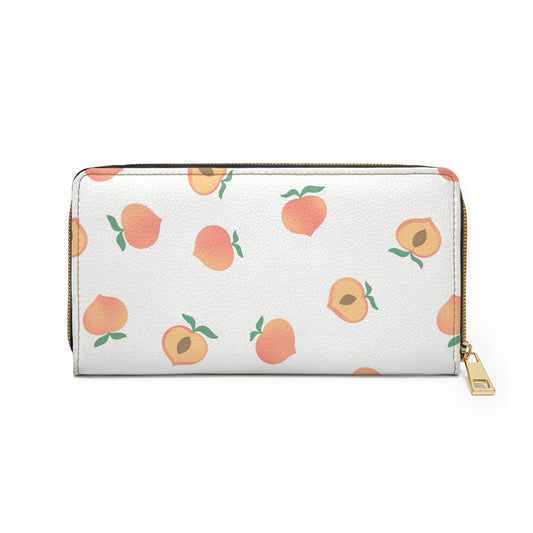 Blush Peach Wallet | Floral Zip Wallet for Women | Cottagecore Wallet | Botanical Peach Wristlet | Pink Orchard Accessory