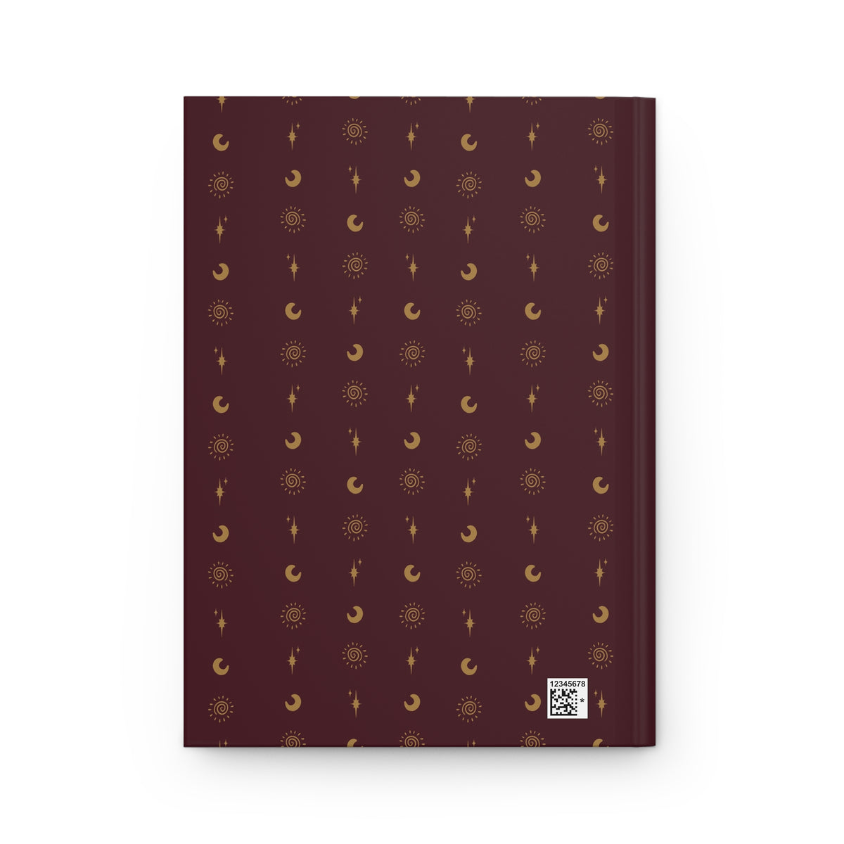 Burgundy & Gold Celestial Hardcover Journal | Sun Moon & Star Notebook