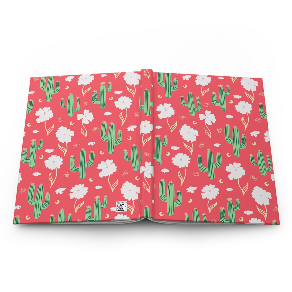 Coral Cactus & Wildflower Hardcover Journal | Desert Floral Lined Notebook