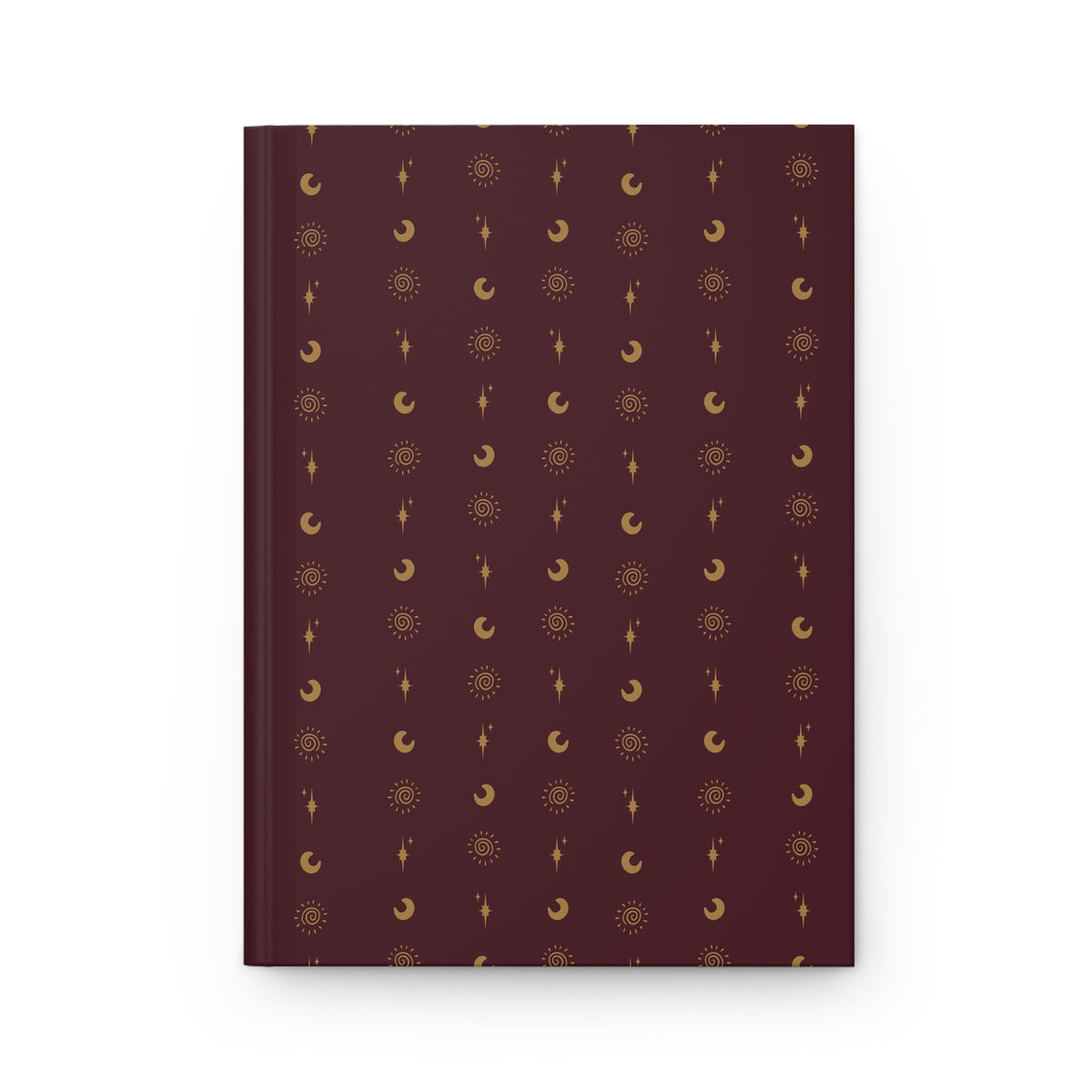 Burgundy & Gold Celestial Hardcover Journal | Sun Moon & Star Notebook