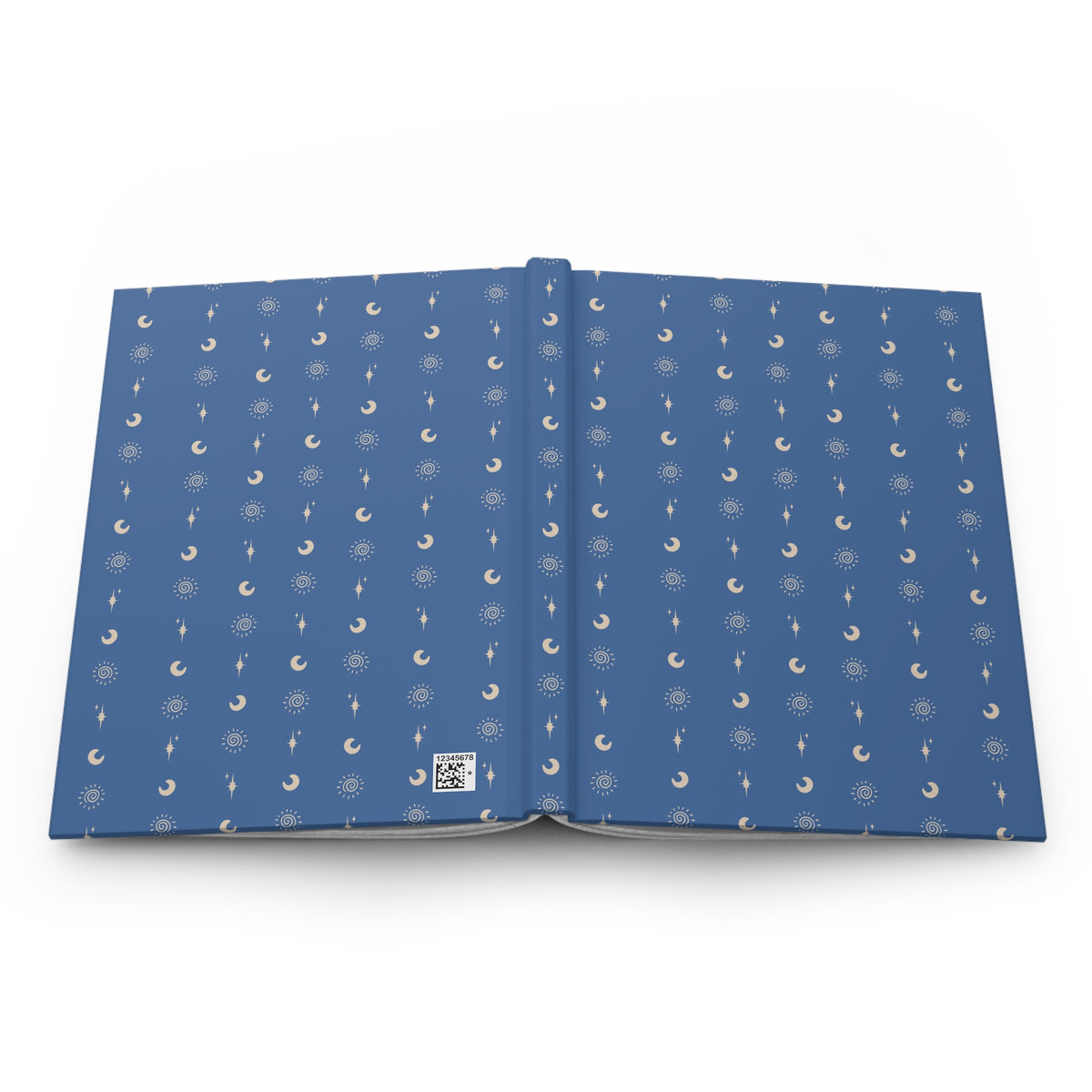 Cornflower Blue Celestial Hardcover Journal | Sun Moon & Star Notebook