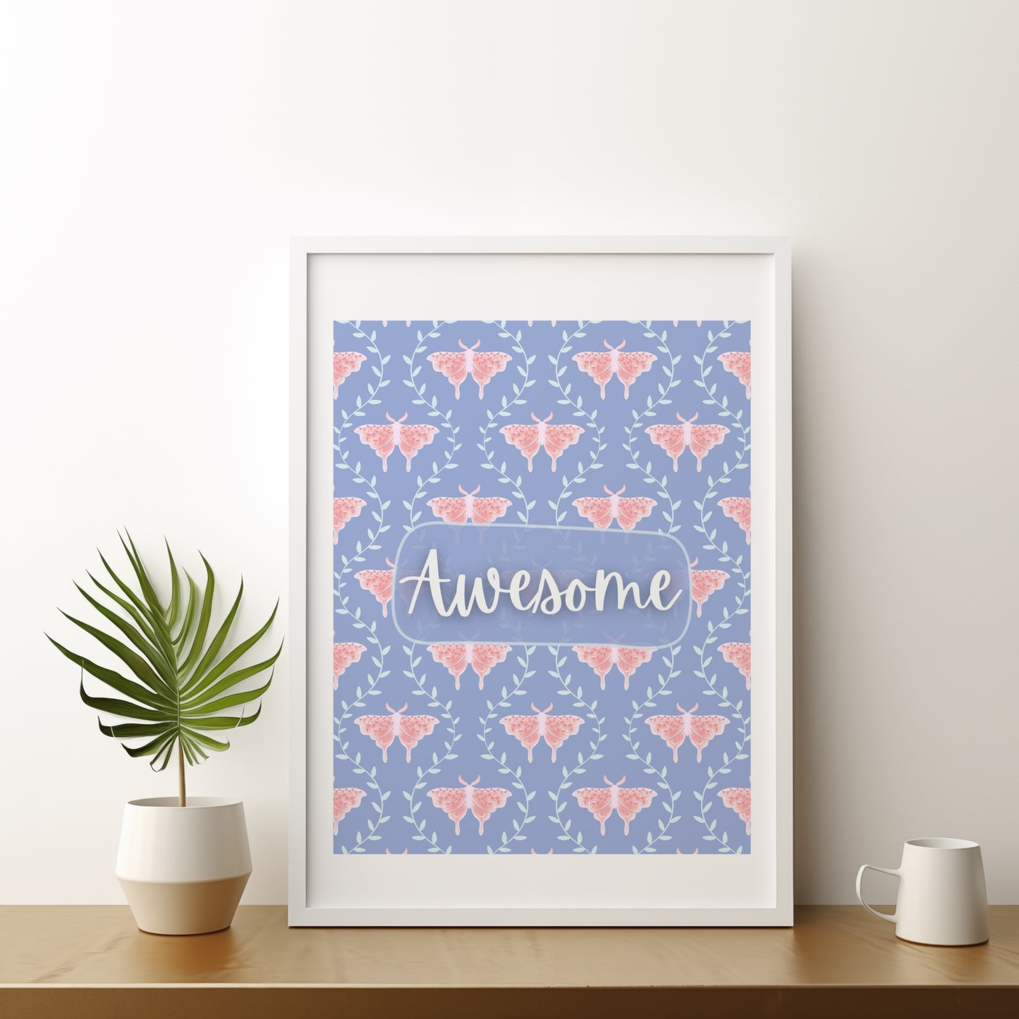 Awesome — Free 8” x 10” Printable Wall Art with Pink Moths