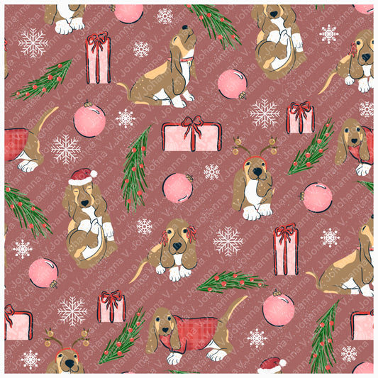 Christmas Basset Hound Seamless Pattern | Holiday Dog Print | 12x12” PNG Digital Download Christmas Basset Hound Seamless Pattern | Holiday Dog Print | 12x12” PNG Digital Download