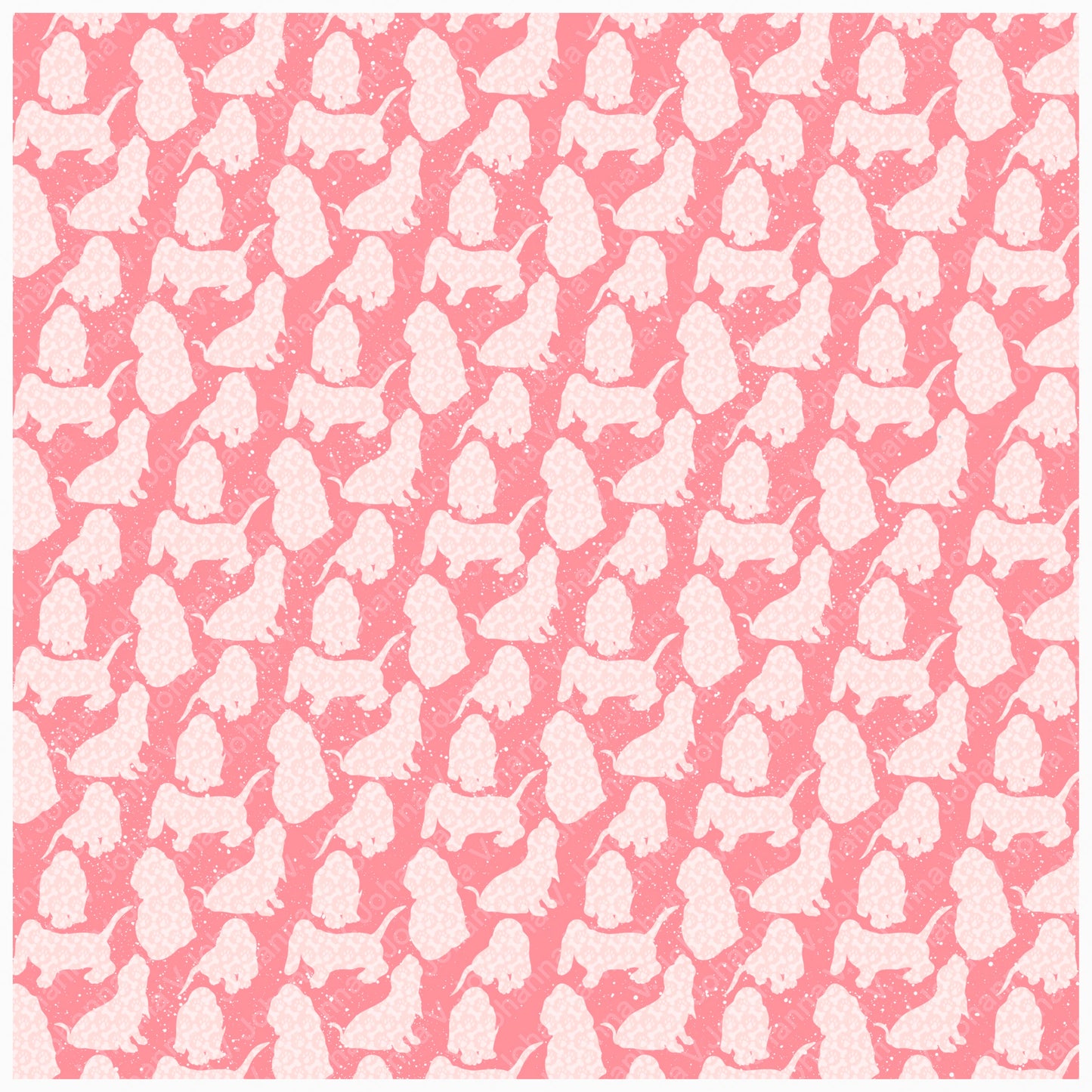 Basset Hound Seamless Pattern Bundle Pink | Florals, Botanicals & Dog Toys | 12x12” PNGs | Digital Download | Commercial & Personal