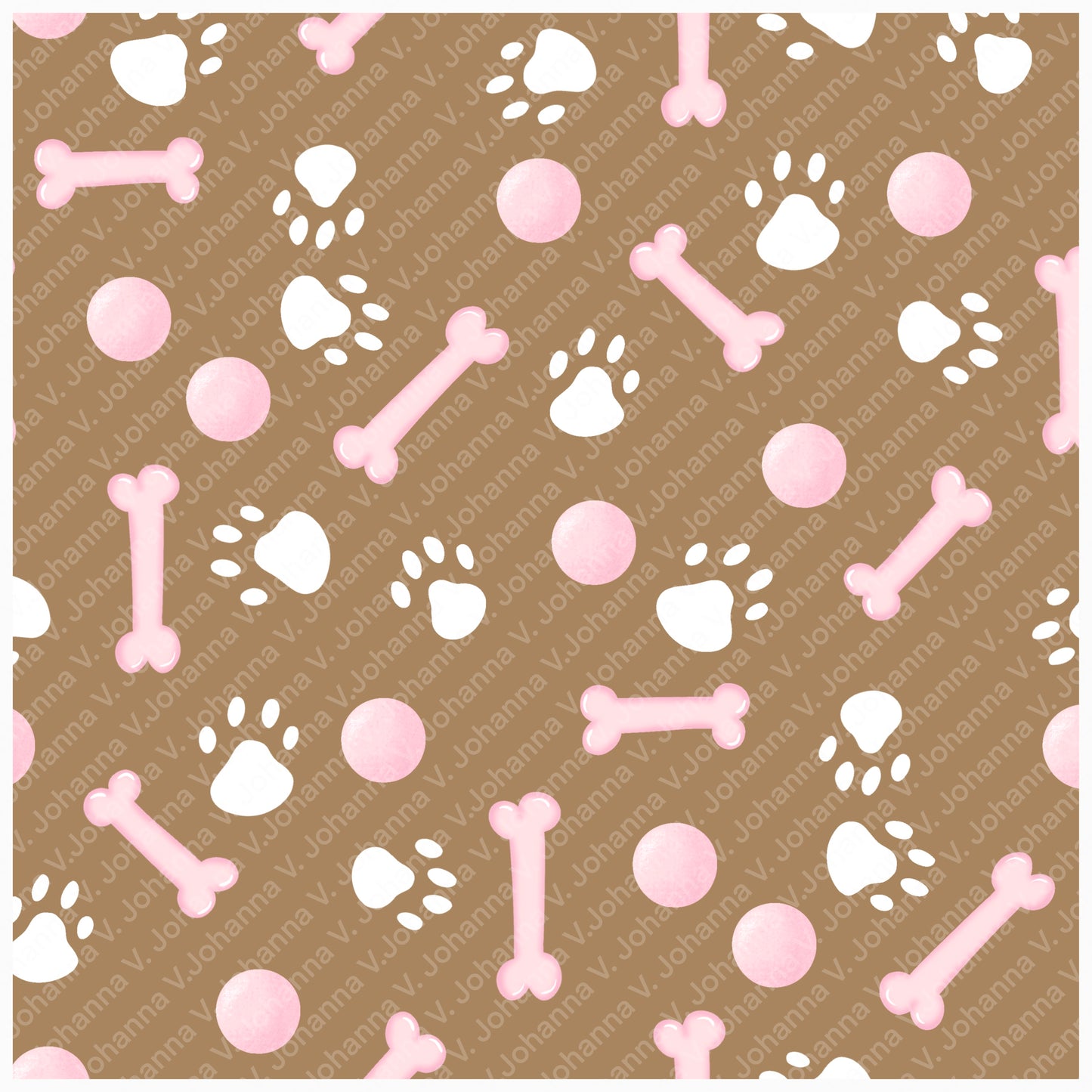 Basset Hound Seamless Pattern Bundle Pink | Florals, Botanicals & Dog Toys | 12x12” PNGs | Digital Download | Commercial & Personal
