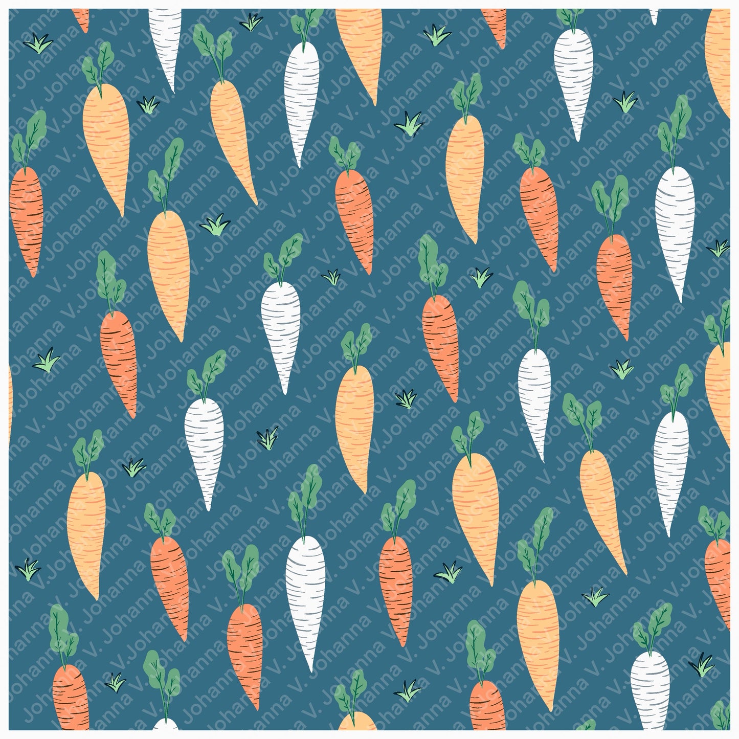 Spring Bunny Pattern Collection Green | Bunnies, Flowers & Carrots | Seamless Digital Paper PNG for Sublimation & POD