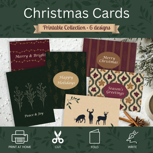 Printable Christmas Card Collection | Set of 6
