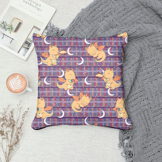 Seamless Dragon Bookshelf Pattern Purple | Dragons, Stars & Moons | Fantasy Bookish Digital Paper PNG for POD