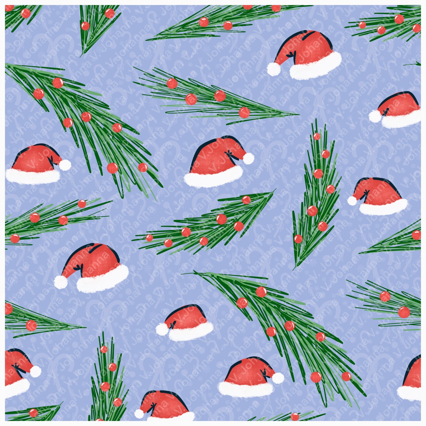 Christmas Basset Hound Seamless Pattern Bundle Purple | Ornaments, Lights, Gifts & Candy Canes | 12x12” PNGs | Digital Download | Commercial & Personal