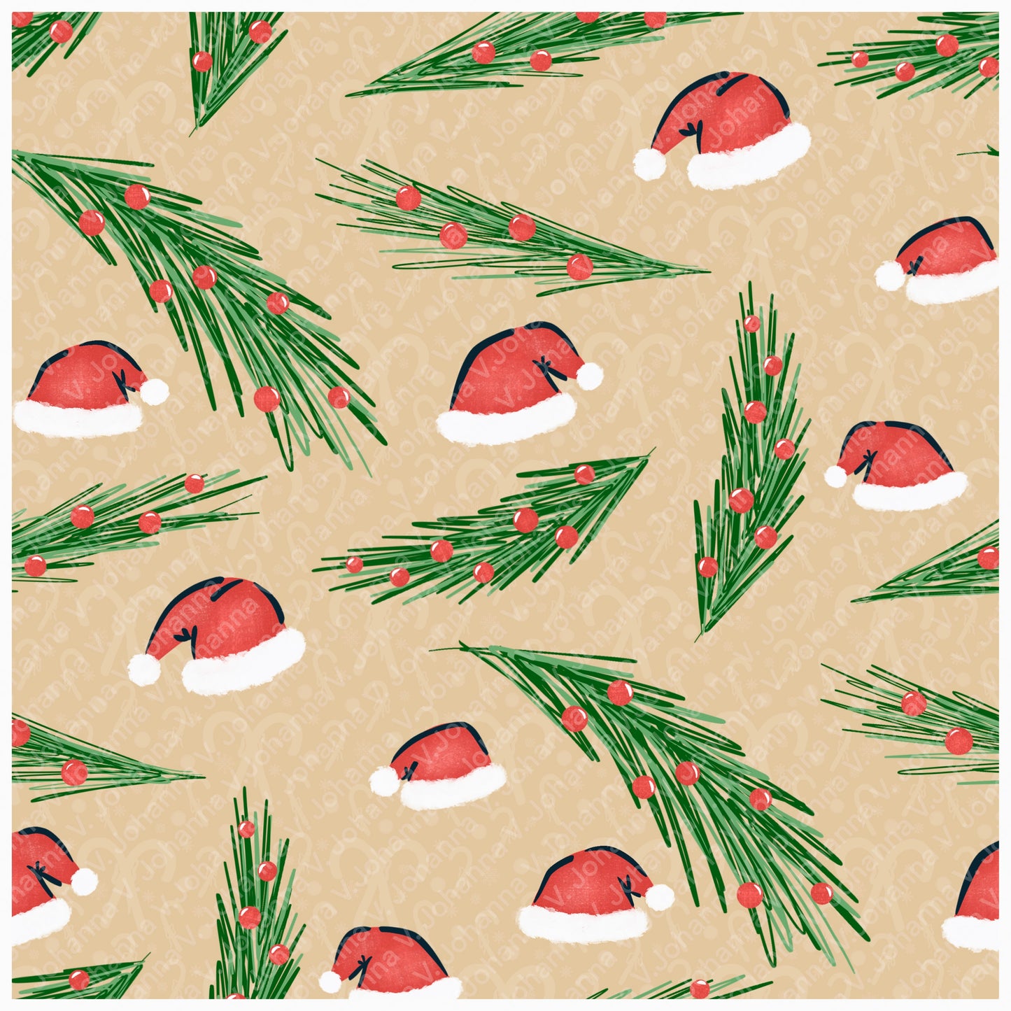 Christmas Basset Hound Seamless Pattern Bundle Green | Ornaments, Lights, Gifts & Candy Canes | 12x12” PNGs | Digital Download | Commercial & Personal