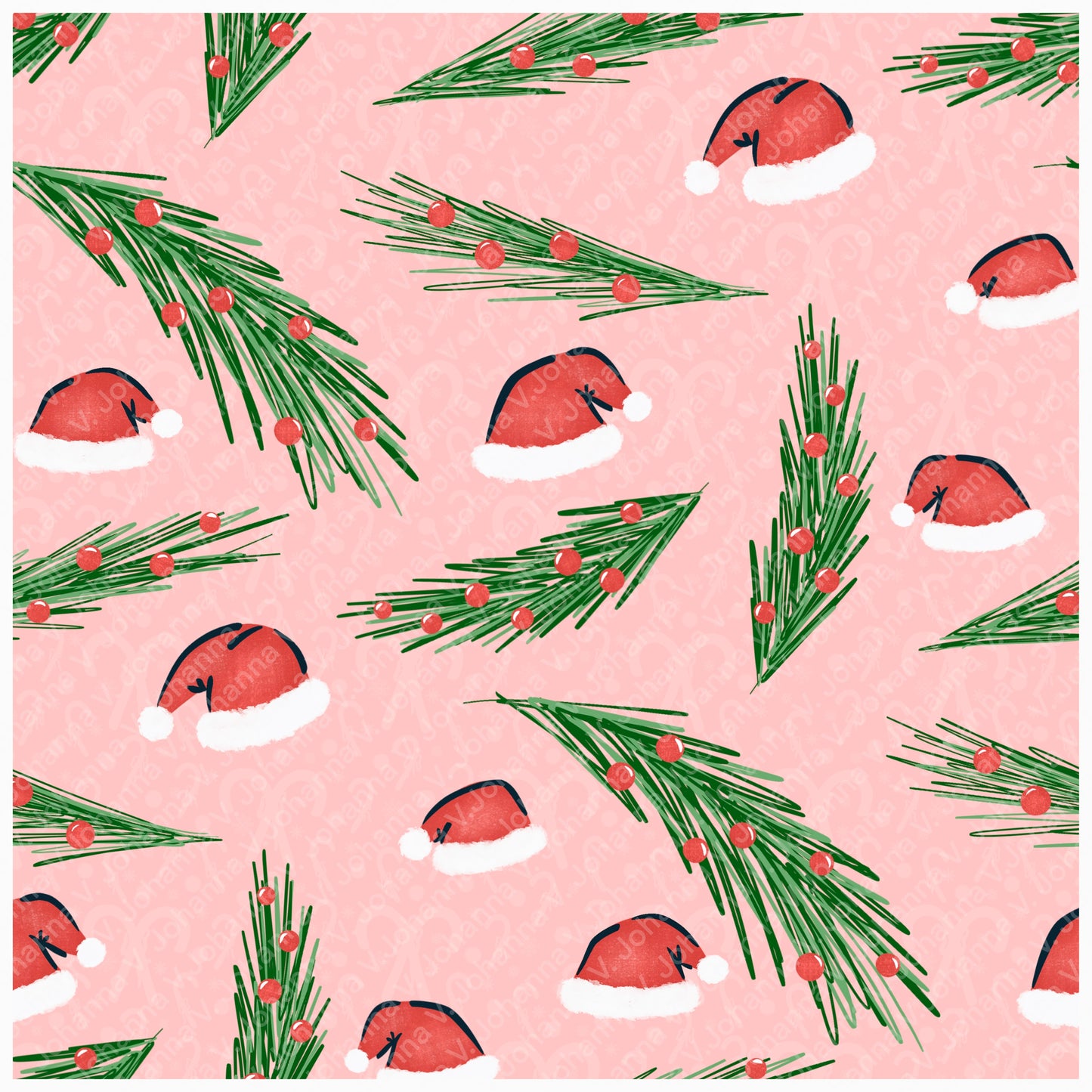 Christmas Basset Hound Seamless Pattern Bundle Blue Green | Ornaments, Lights, Gifts & Candy Canes | 12x12” PNGs | Digital Download | Commercial & Personal