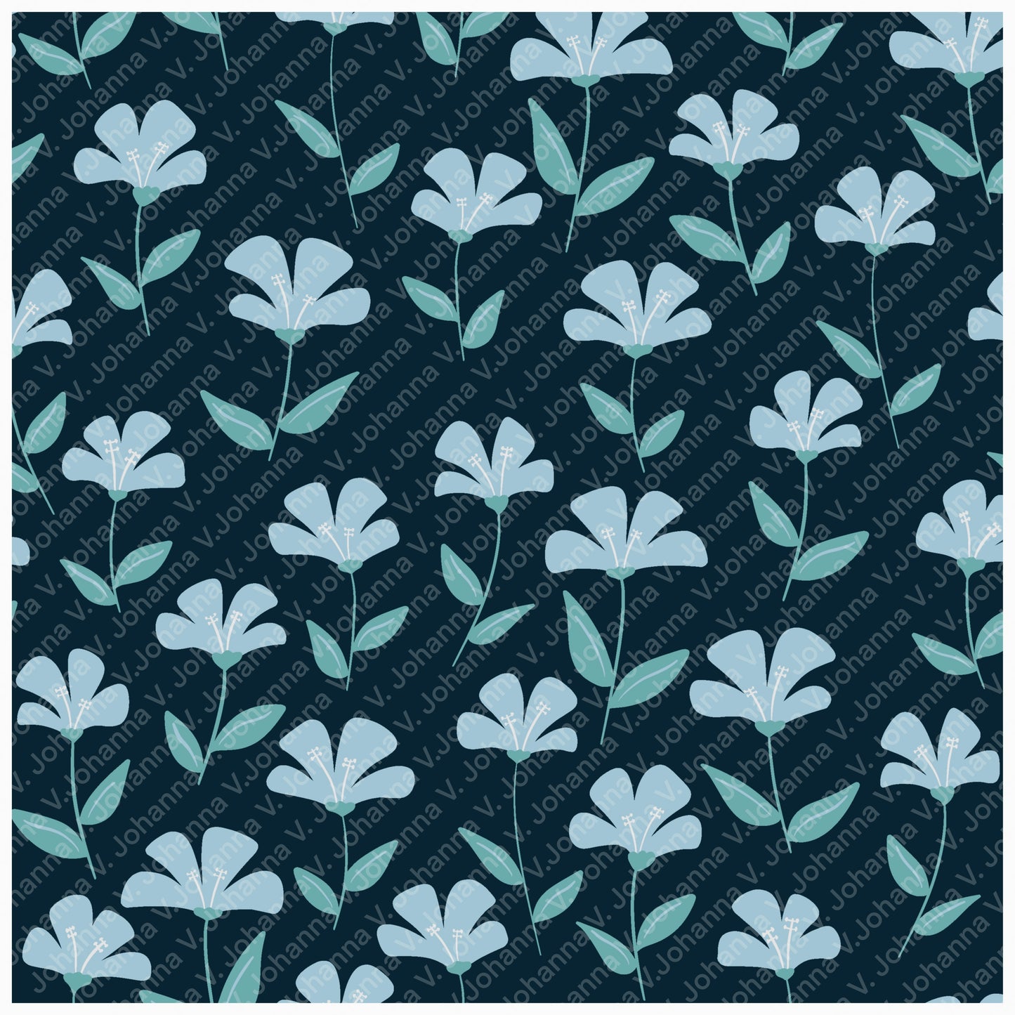 Basset Hound Seamless Pattern Bundle Blue Green | Florals, Botanicals & Dog Toys | 12x12” PNGs | Digital Download | Commercial & Personal