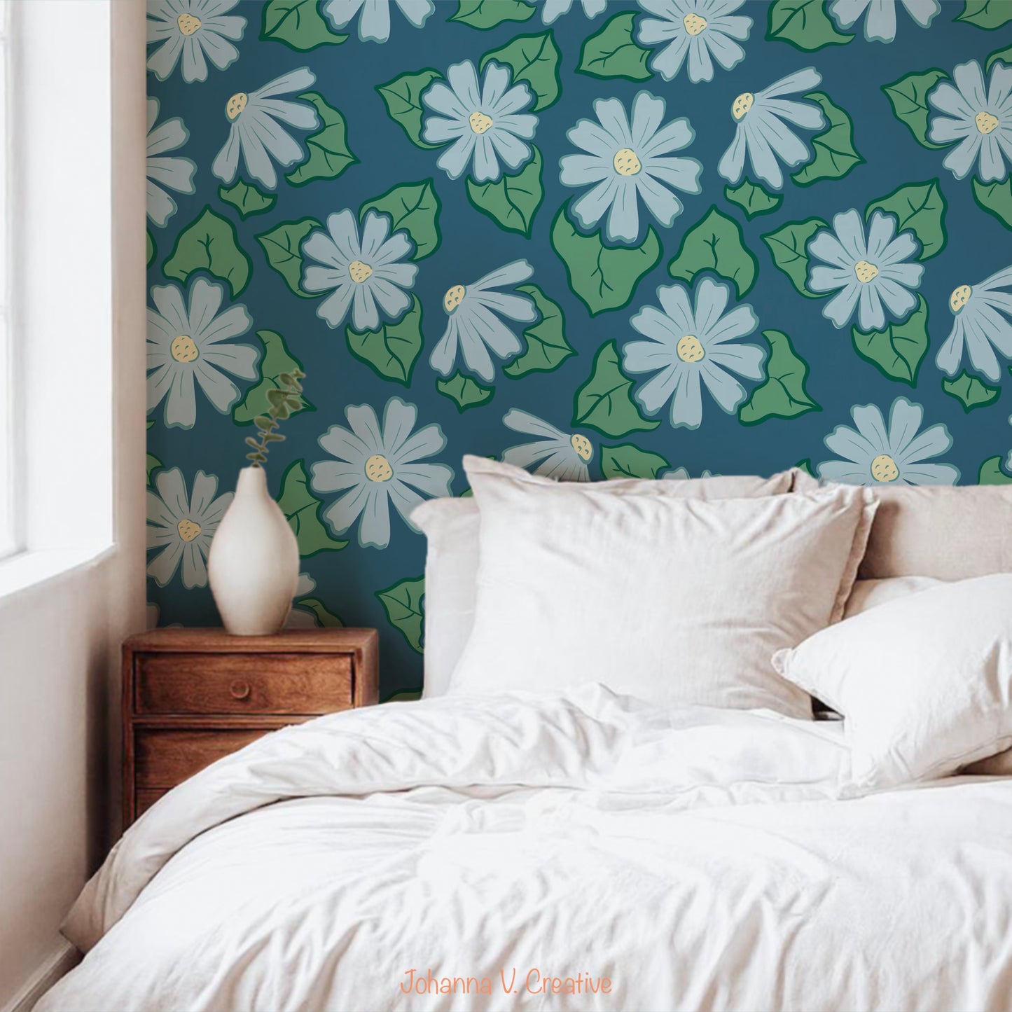 Seamless Floral Pattern Blue | Flowers & Botanicals | Elegant Digital Paper PNG for Sublimation & POD