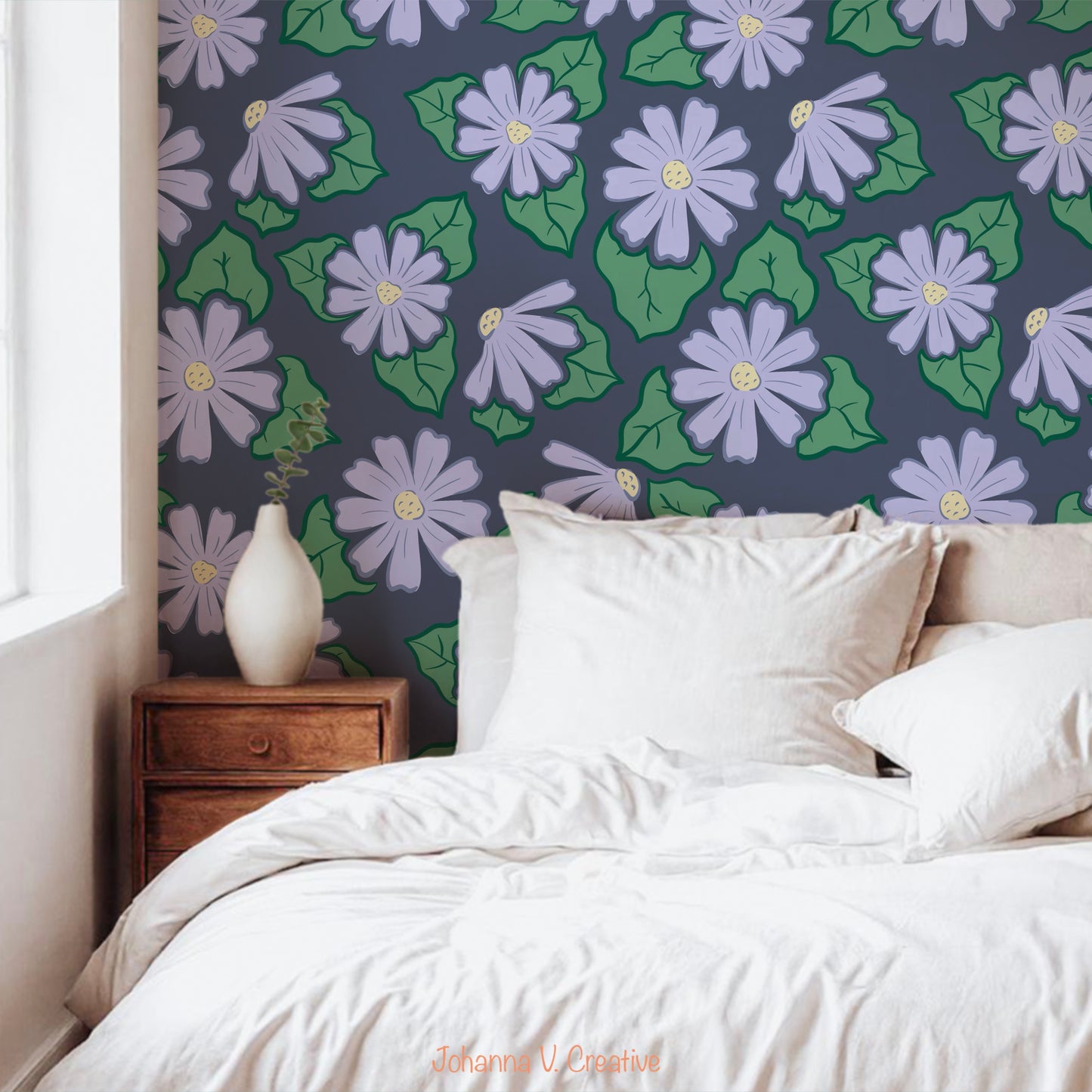 Seamless Floral Pattern Purple | Flowers & Botanicals | Elegant Digital Paper PNG for Sublimation & POD