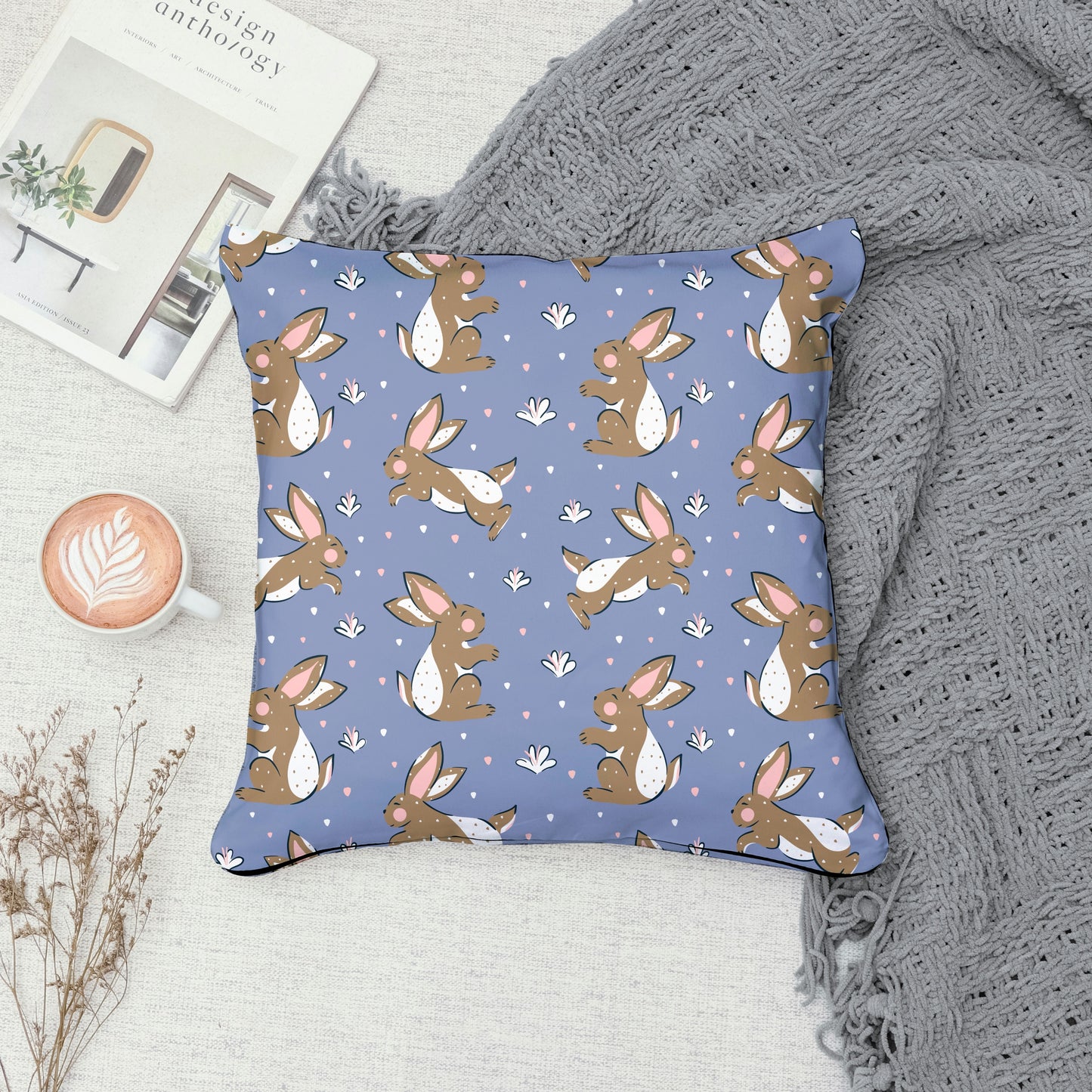 Spring Bunny Pattern Collection Purple | Bunnies, Flowers & Carrots | Seamless Digital Paper PNG for Sublimation & POD