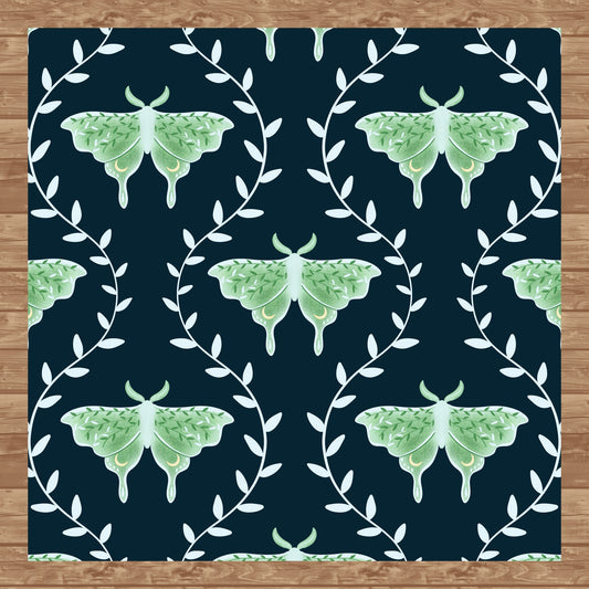 Whimsical Moth Seamless Pattern Digital File Dark – Dreamy 12x12” PNG, 300 DPI, Commercial Use