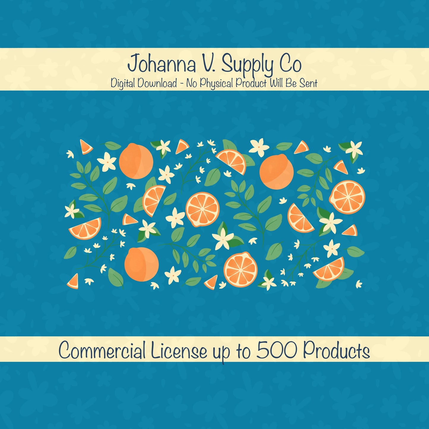 Oranges & Blossoms Glass Can Wrap PNG | 16oz Libbey Glass Wrap