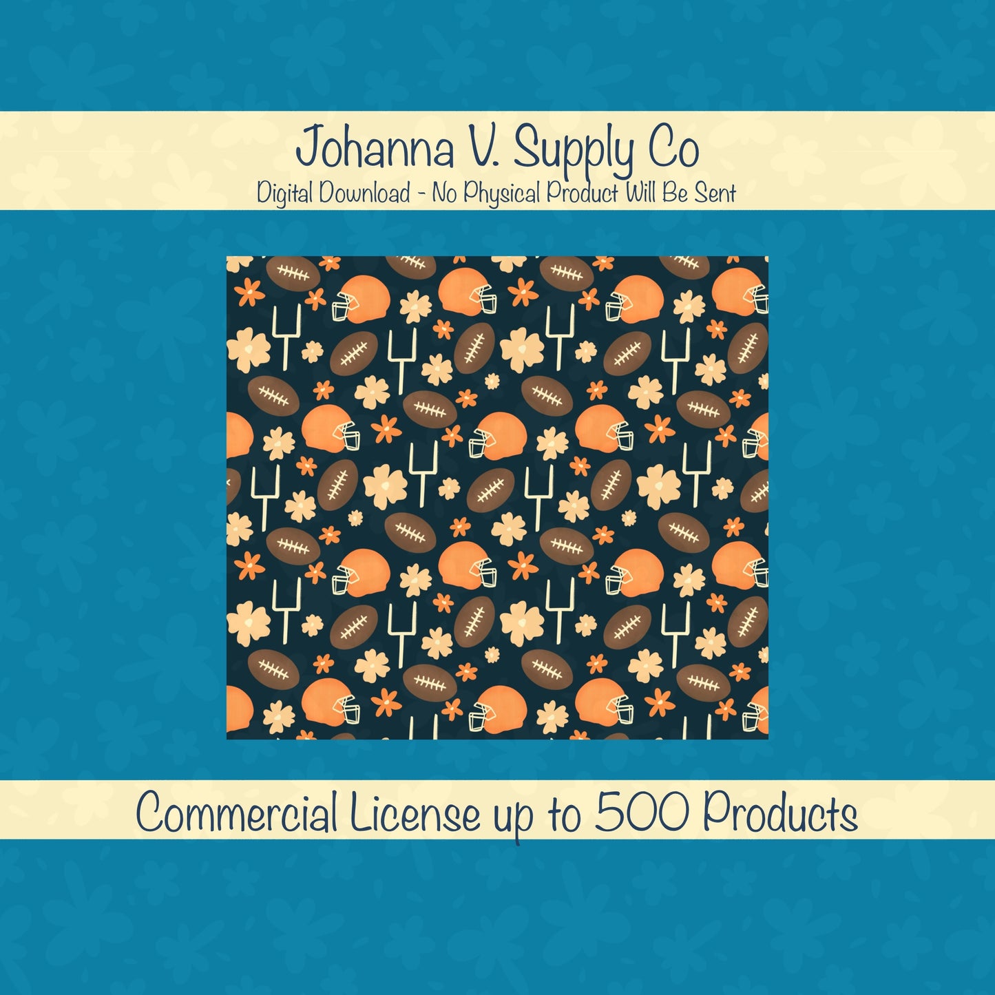 Cute Football Tumbler Wrap PNG | 20oz Skinny Cup Design for Game Day