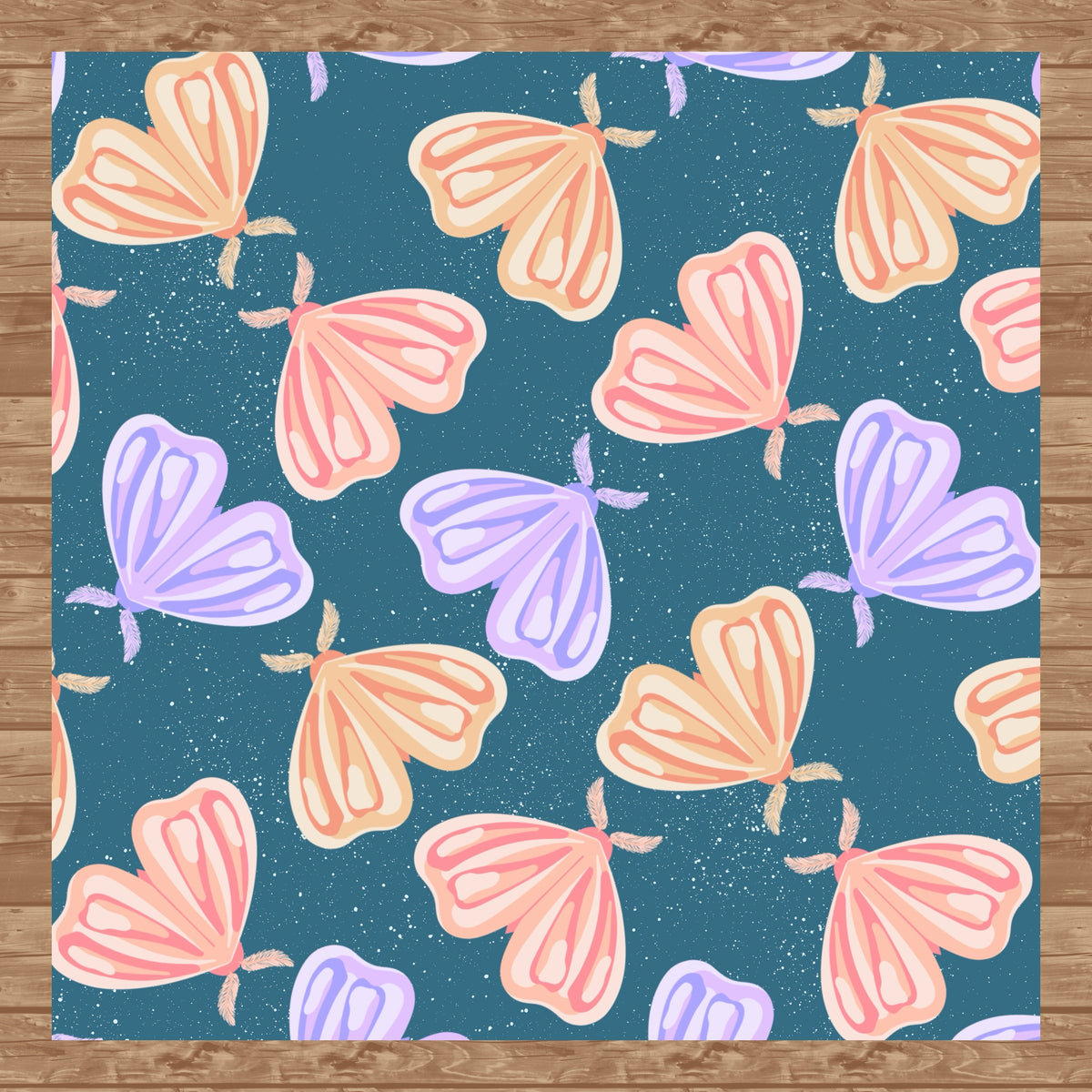 Moth Patterns Blue Whimsical Moths Seamless Pattern Blue | Digital Paper PNG 12” x 12” 30 ...